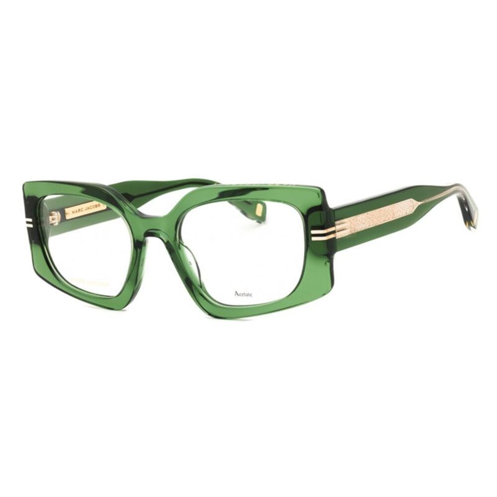 Marc Jacobs Eyeglasses Rectangle Full Rim, Green Frame and Clear Demo Lenses